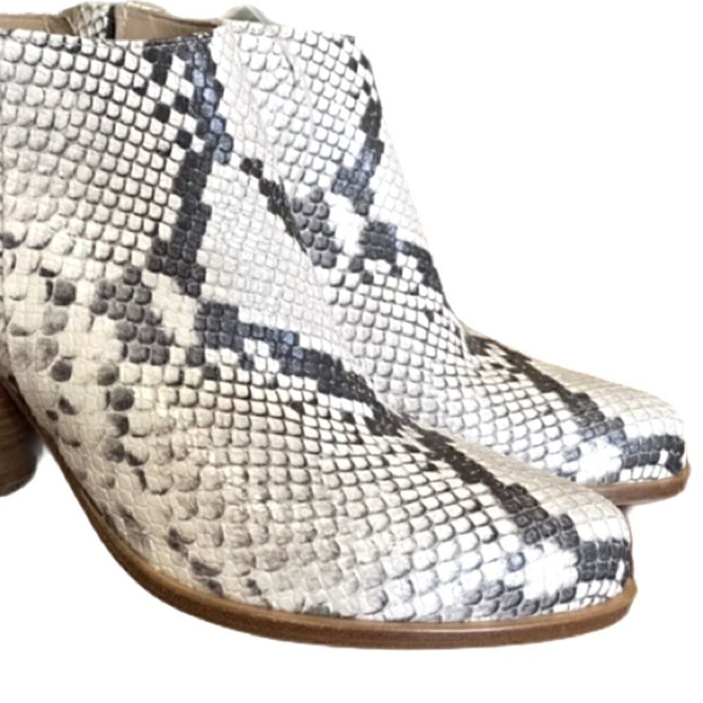 Alberto Zago Italian Leather Snake Effect Booties - Picture 6 of 7